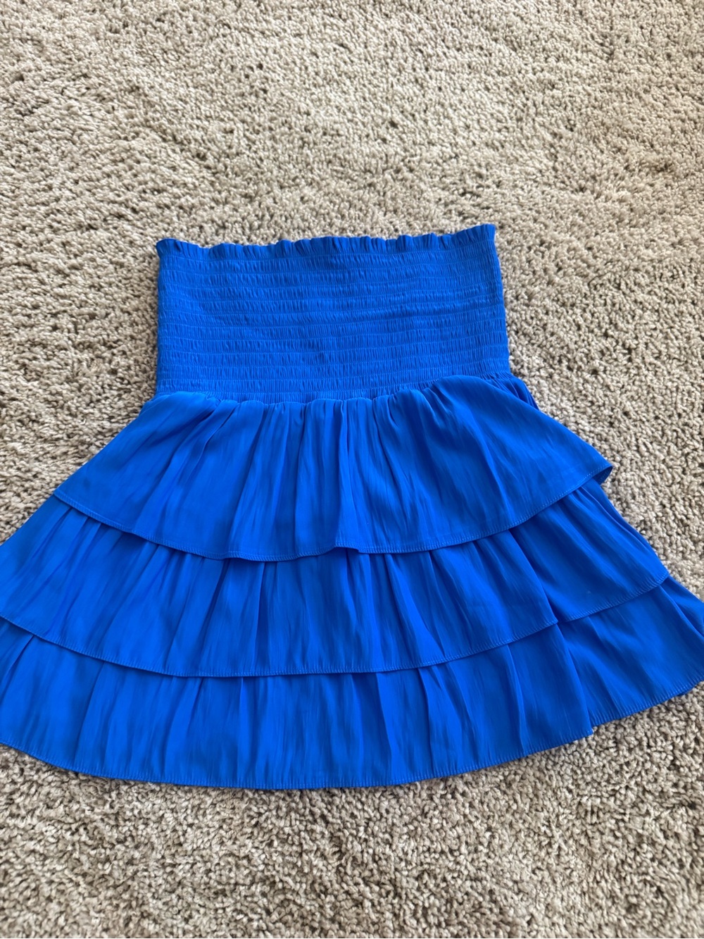 Ramy Brook Electric Blue Tiered Mini Skirt